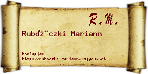 Rubóczki Mariann névjegykártya