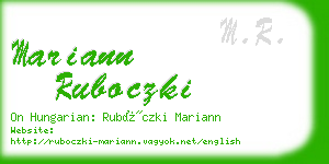 mariann ruboczki business card