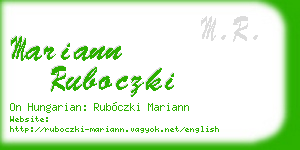 mariann ruboczki business card